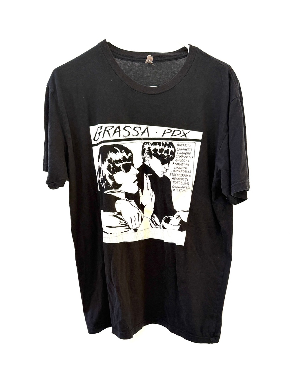Grassa Portland OR Restaurant Merch- Sonic Youth Goo Album Graphic Tee, Size M